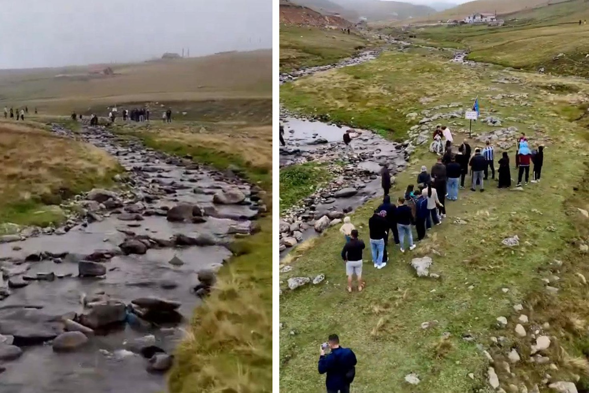 Salah oturdu, yayla değişti! Meşhur taşın yanına bank geldi