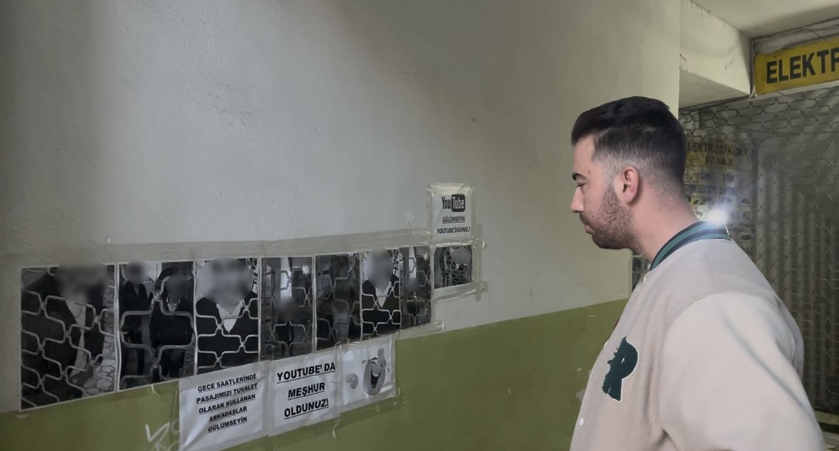 Bursa Osmangazi'de pasaj sahibi, tuvaletini yapanların fotoğraflarını duvara astı
