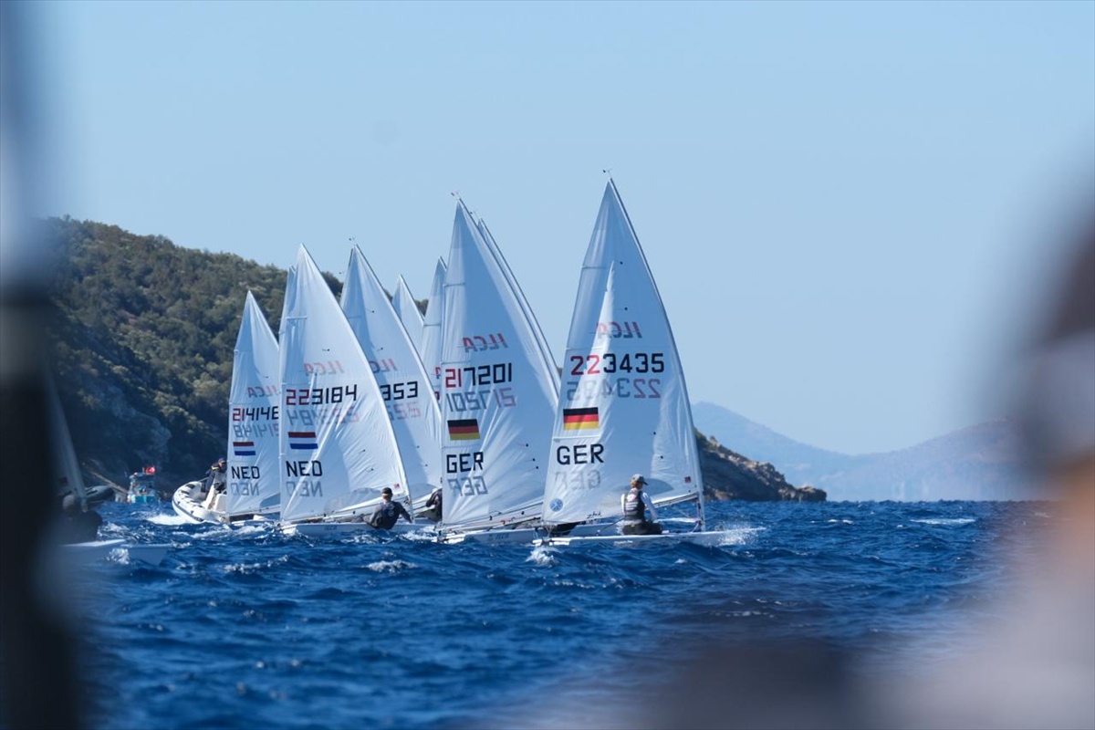 ILCA Europa Cup'ta 12 ülkeden 150 sporcu Bodrum'da yelken açtı
