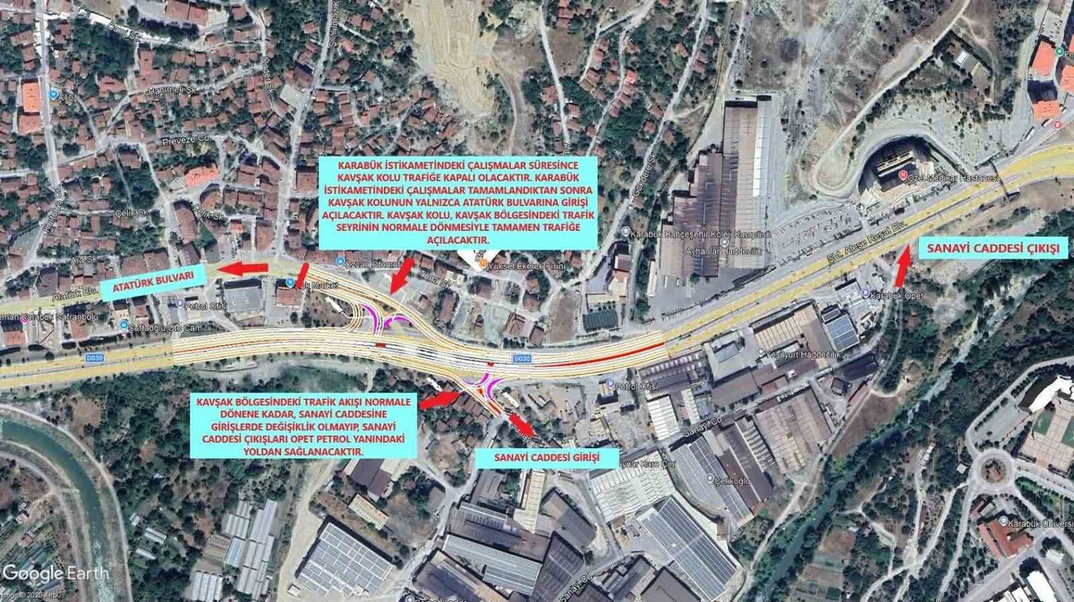 Karabük'te Kurtuluş Kavşağı'nda düzenleme 26 Eylül'de başlayacak