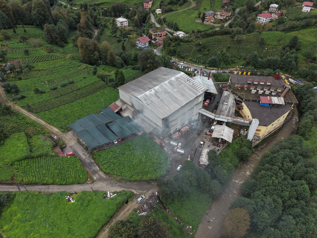 Rize Çayeli'de çay fabrikası deposu yangını kontrol altına alındı, kimse yaralanmadı