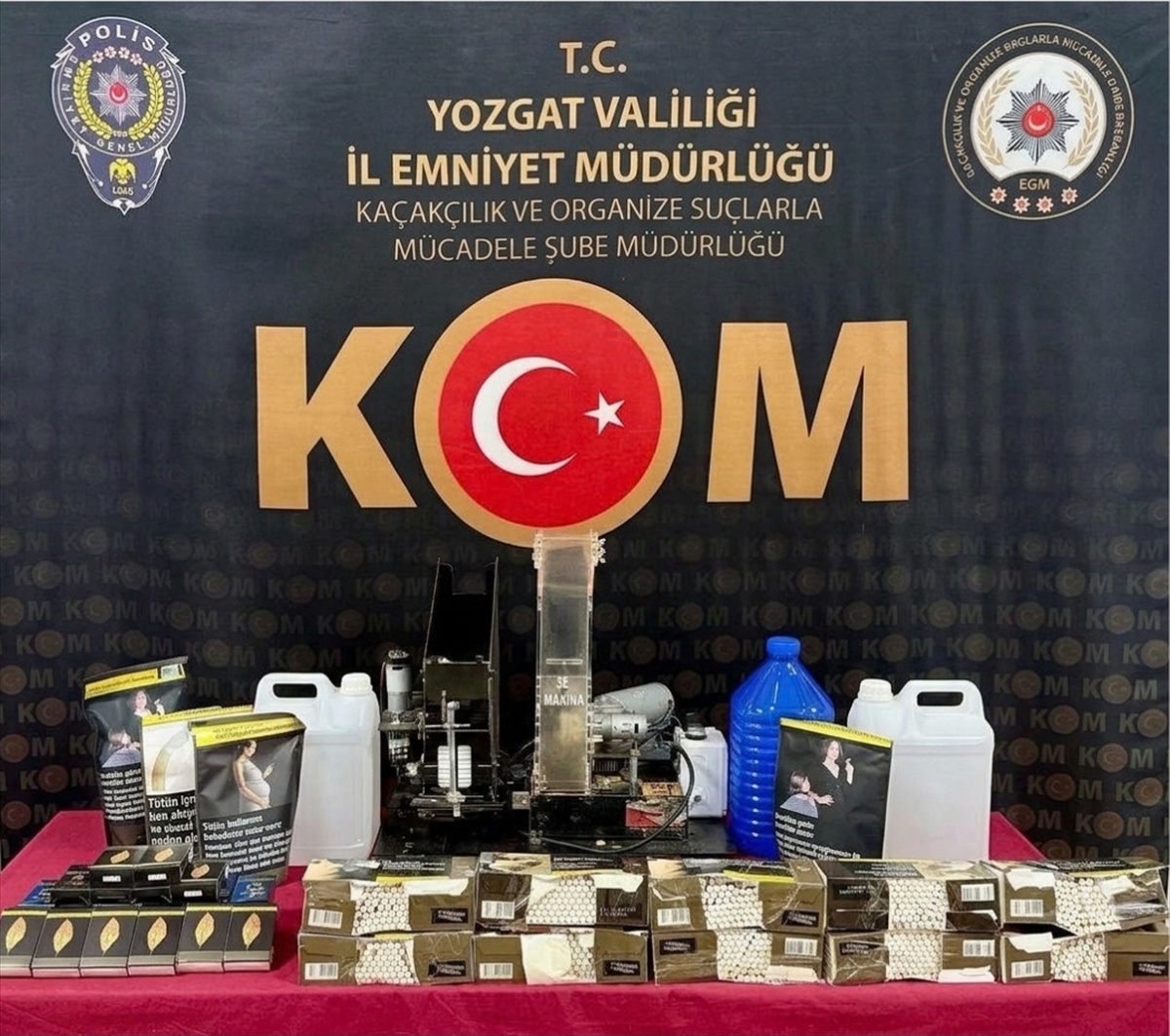 Yozgat'ta tütün operasyonunda 3 şüpheli gözaltına alındı, 5 bin makaron ele geçirildi