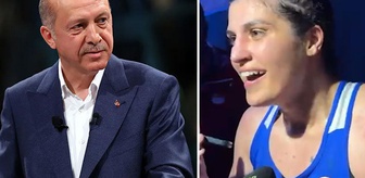Cumhurbaşkanı Erdoğan'dan Busenaz Sürmeneli'ye gülümseten soru