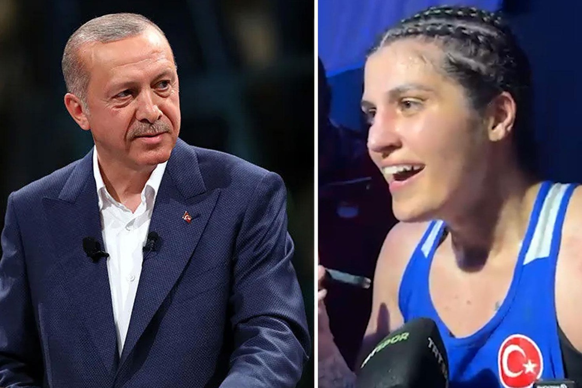 Cumhurbaşkanı Erdoğan'dan Busenaz Sürmeneli'ye gülümseten soru