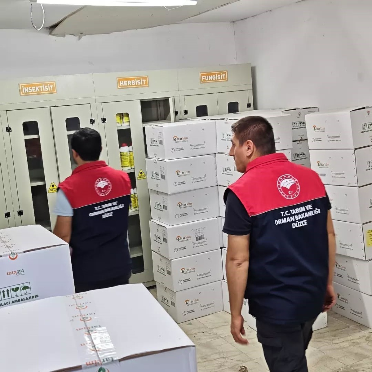 Düzce Yığılca'da gübre ve zirai ilaç bayilerinde ruhsat ve depolama denetimi yapıldı