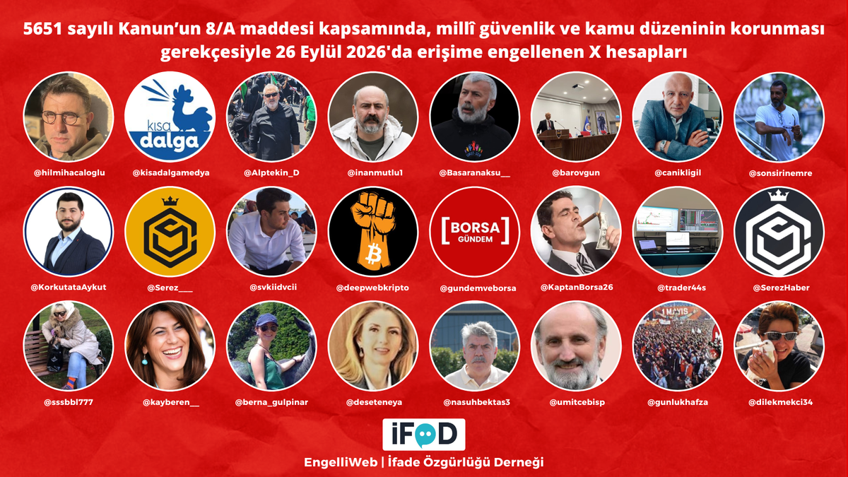 İFÖD, çok sayıda X hesabının milli güvenlik gerekçesiyle engellendiğini bildirdi