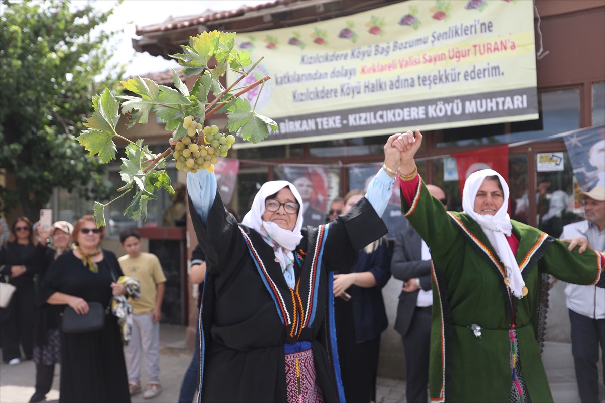 Kırklareli'nde bağ bozumu şenliği başladı, gelin başı çatma geleneği canlandırıldı
