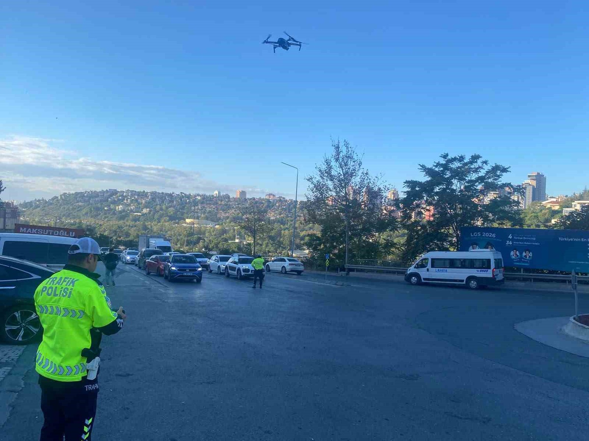 Bahçeşehir'de dronlu trafik denetiminde 83 araca 366 bin 38 lira ceza kesildi