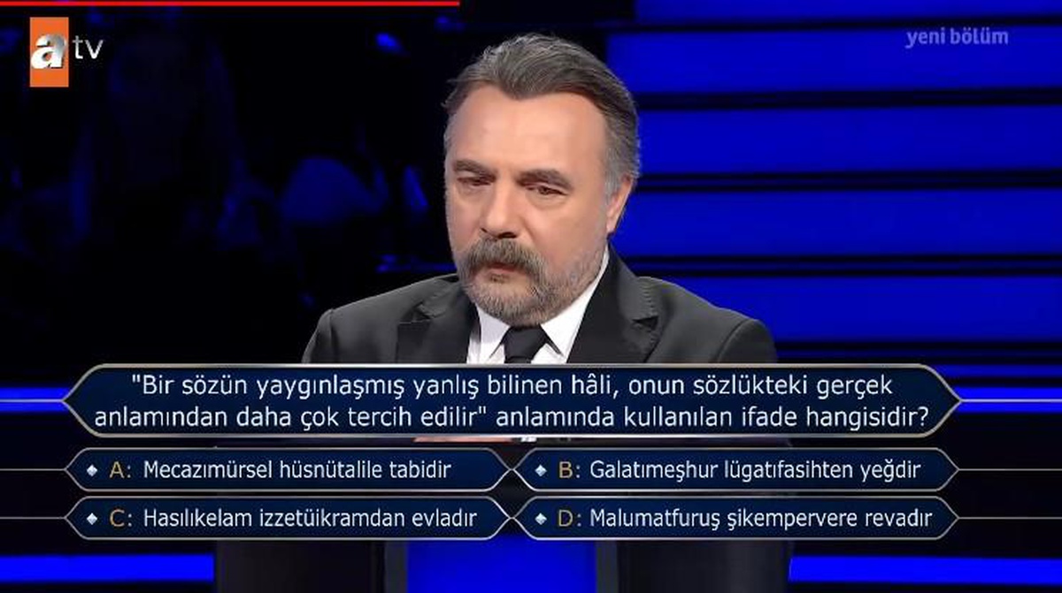 'Bir sözün yaygınlaşmış yanlış bilinen hâli, onun sözlükteki gerçek anlamından daha çok tercih edilir' anlamında kullanılan ifade hangisidir?