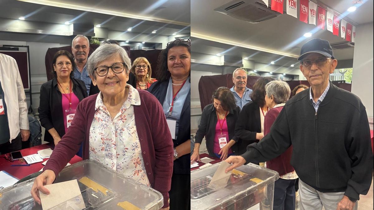 Özgür Özel'in annesi Şükran ve babası Talat Özel, YENİ Parti ön seçiminde oy kullandı