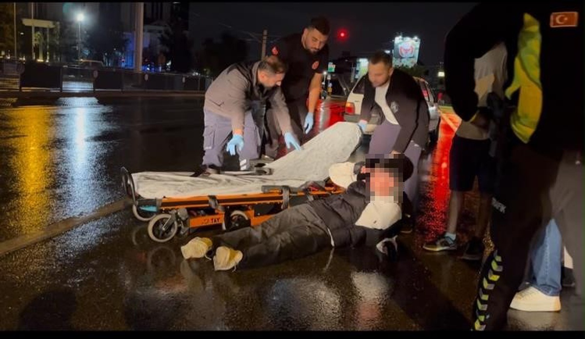 Bursa Osmangazi'de devrilen motosikletin sürücüsü yaralandı, sağlık durumu iyi