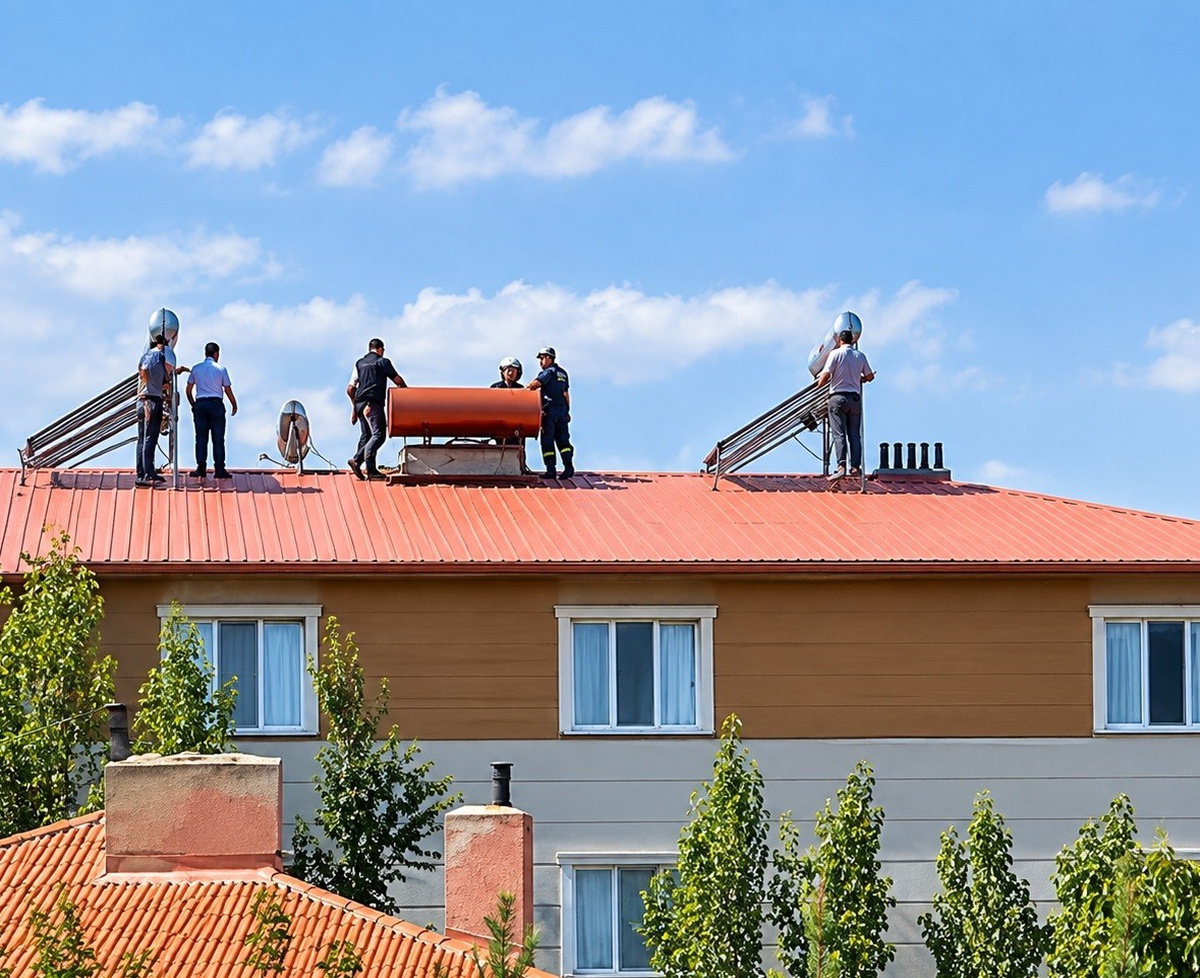 Erzincan Tercan'da bunalımdaki kişi apartman çatısında ikna edilerek indirildi