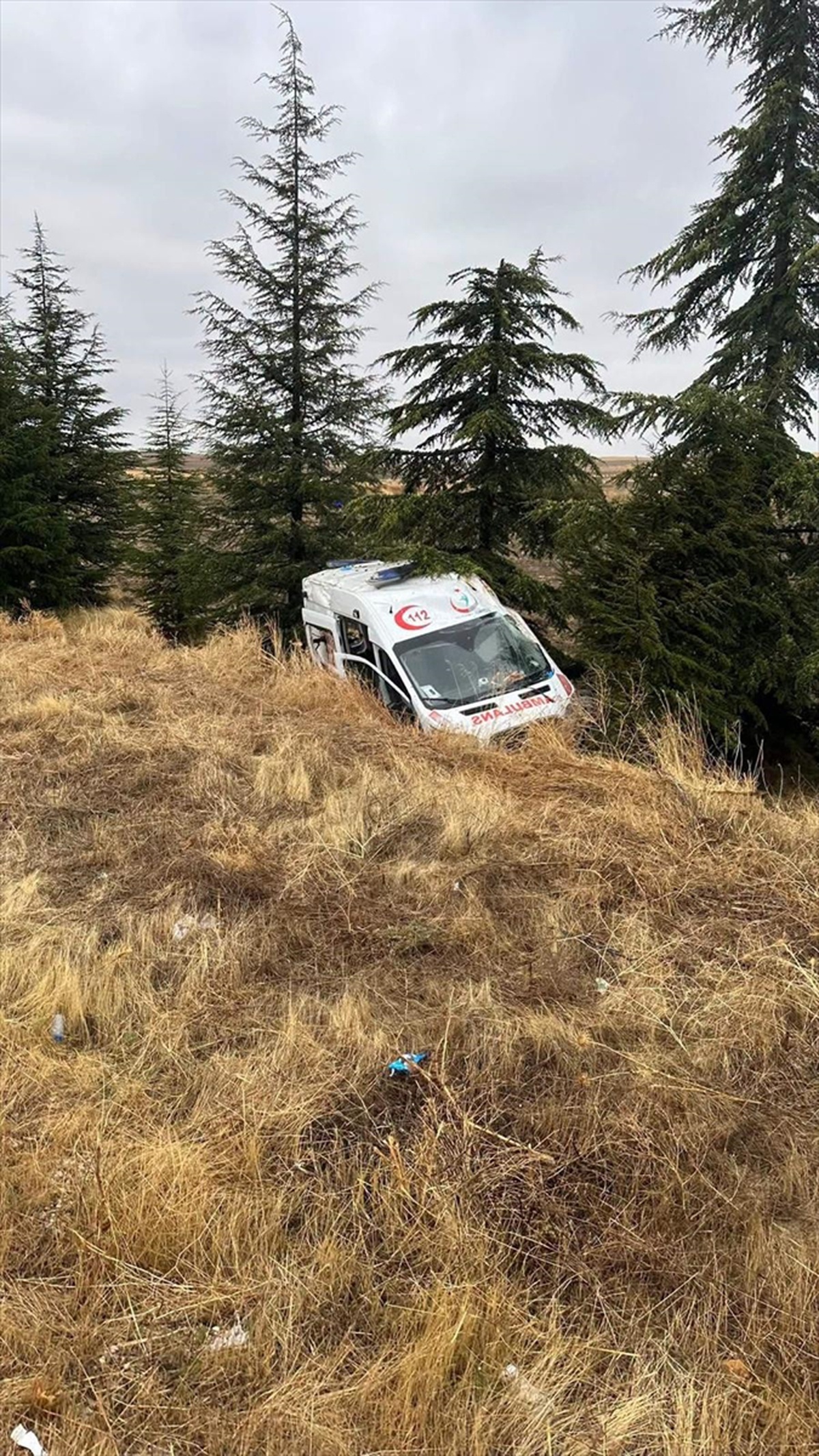 Eskişehir'de hasta nakli yapan ambulans yoldan çıktı, 4 kişi yaralandı