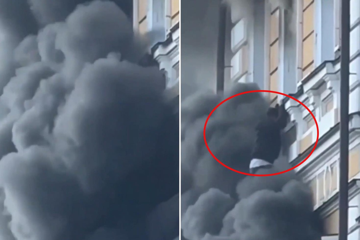 Kiev Bilimler Akademisi'ne dron saldırısında akademisyenler yangından kaçmak için pencerelerden atladı