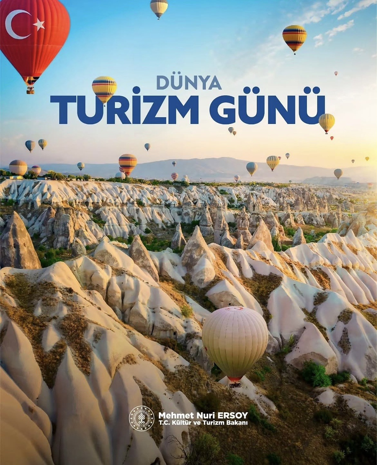 Kültür ve Turizm Bakanı Ersoy, Dünya Turizm Günü mesajında Kapadokya'yı paylaştı