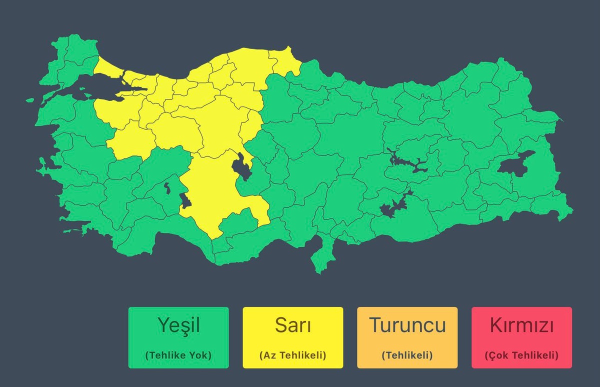 Meteoroloji 20 il için sarı kodlu uyarı yaptı, kuvvetli sağanak bekleniyor