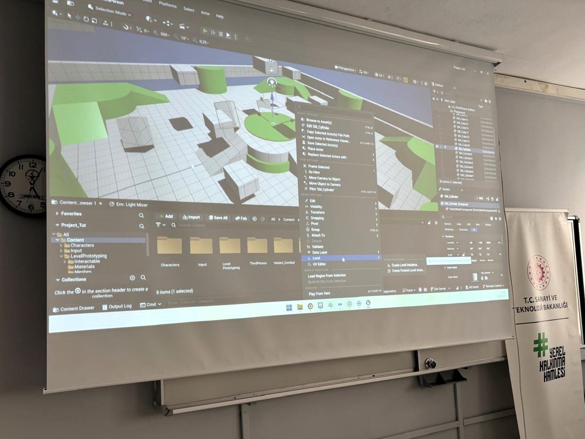 Tokat'ta 20 öğretmen, Unreal Engine ile dijital ikiz ve XR uygulaması geliştirdi