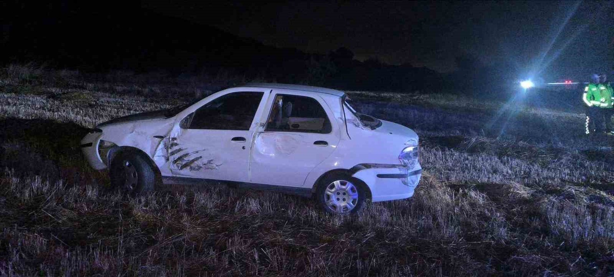 Bilecik Bozüyük'te ehliyetsiz sürücünün otomobili tarlaya savruldu, 3 kişi yaralandı