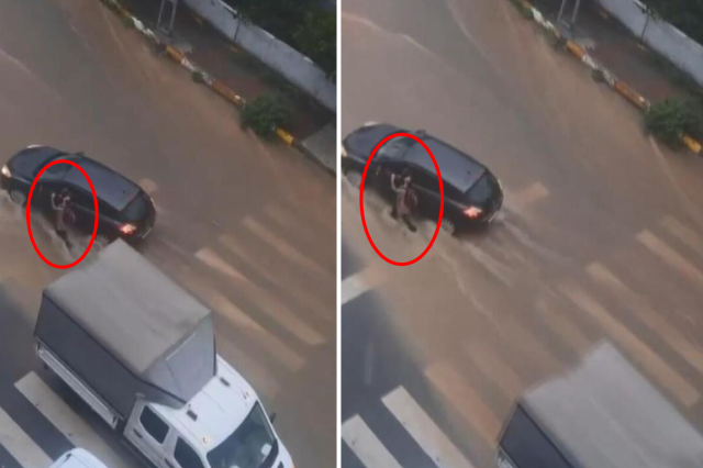 Sultanbeyli'de yağmur suyu birikince çocuk kazası: Yardım eliyle kurtarıldı