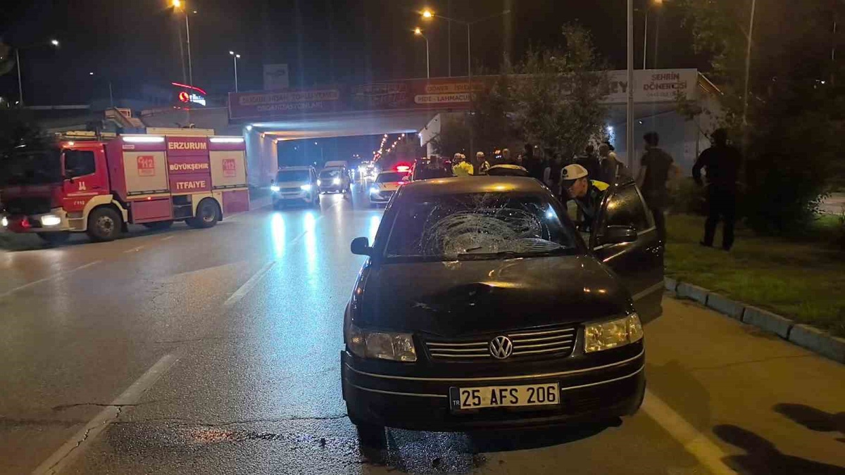Erzurum Aziziye'de otomobil, 19 yaşındaki Irak uyruklu genç kızı ağır yaraladı
