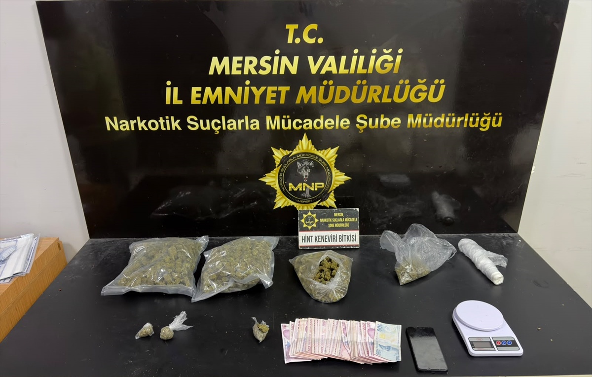 Mersin'de narkotik operasyonunda 4 şüpheli tutuklandı, 1 kilo 150 gram esrar bulundu