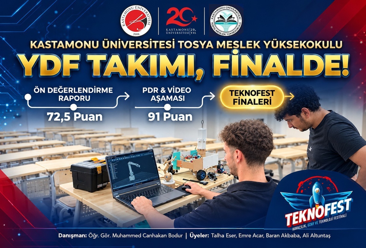 Kastamonu Üniversitesi YDF Takımı, TEKNOFEST 2026 RoboLig Türkiye finaline yükseldi