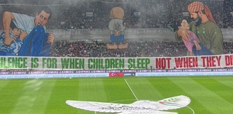 Konyaspor-Filistin maçında anlamlı koreografi! Tribünlerden tüm dünyaya mesaj