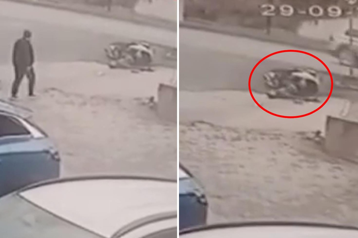 Alkollü motosikletli ters yönde ilerlerken böyle düştü! Durumu ağır