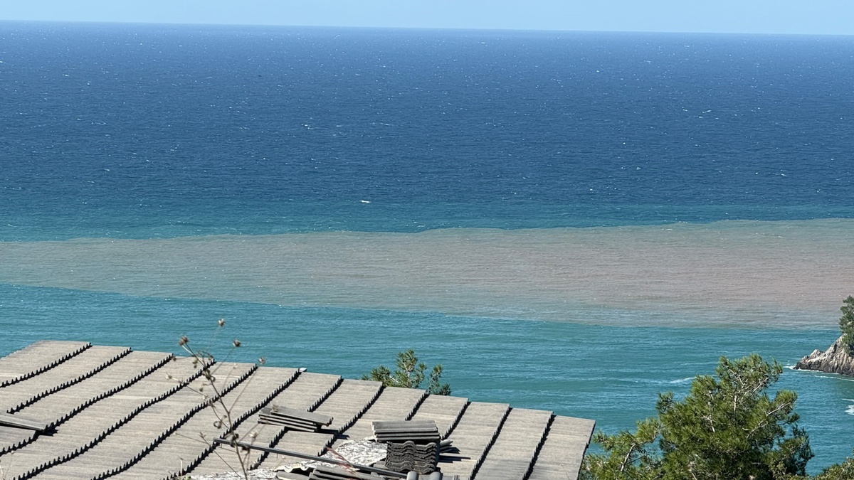 Bartın'da 3 gün süren yağmurun ardından deniz kahverengiye döndü! Irmağın taşıdığı çamur kıyıları boyadı
