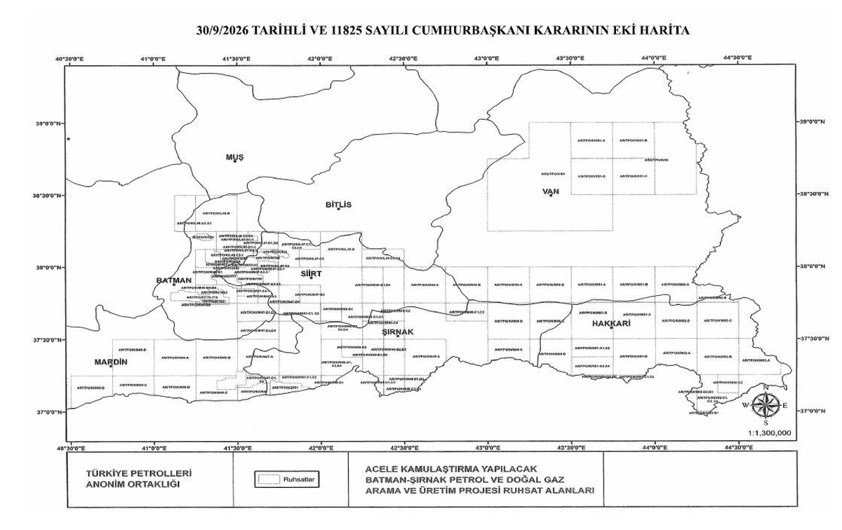 Batman-Şırnak petrol projesinde TPAO'ya acele kamulaştırma yetkisi verildi