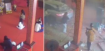 Bilincini kaybeden sürücü elektrikli aracıyla tapınağa daldı! 3 kişi yaralandı