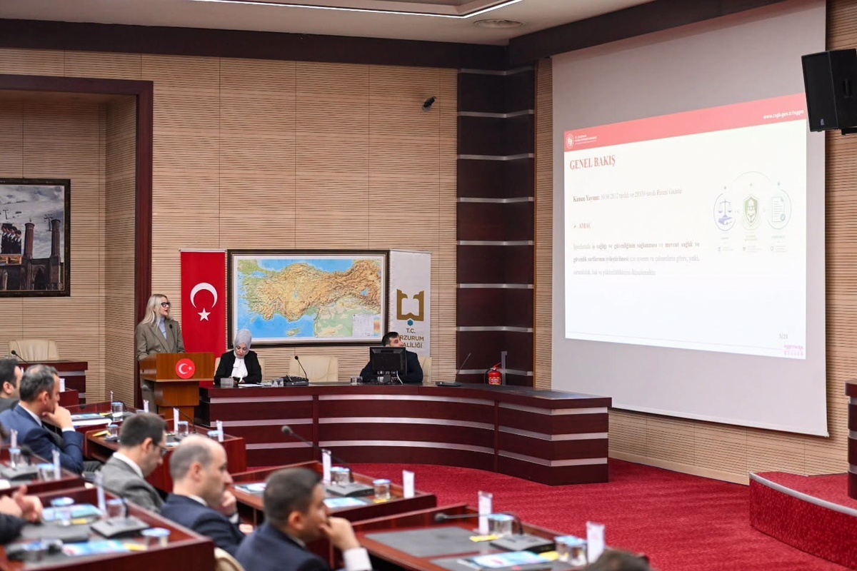 Erzurum'da kamuda iş sağlığı ve güvenliği toplantısına 20 ilçenin kaymakamı katıldı