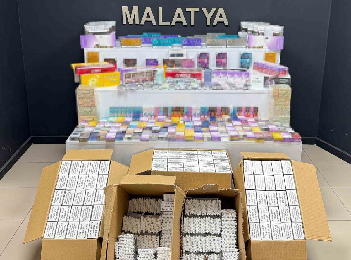 Malatya'da kaçak tütün operasyonunda 63 bin 900 bandrolsüz makaron ele geçirildi