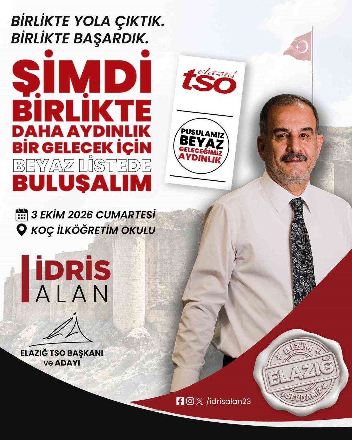 Elazığ TSO Başkanı Alan, üyeleri 3 Ekim'deki seçimde oy kullanmaya davet etti
