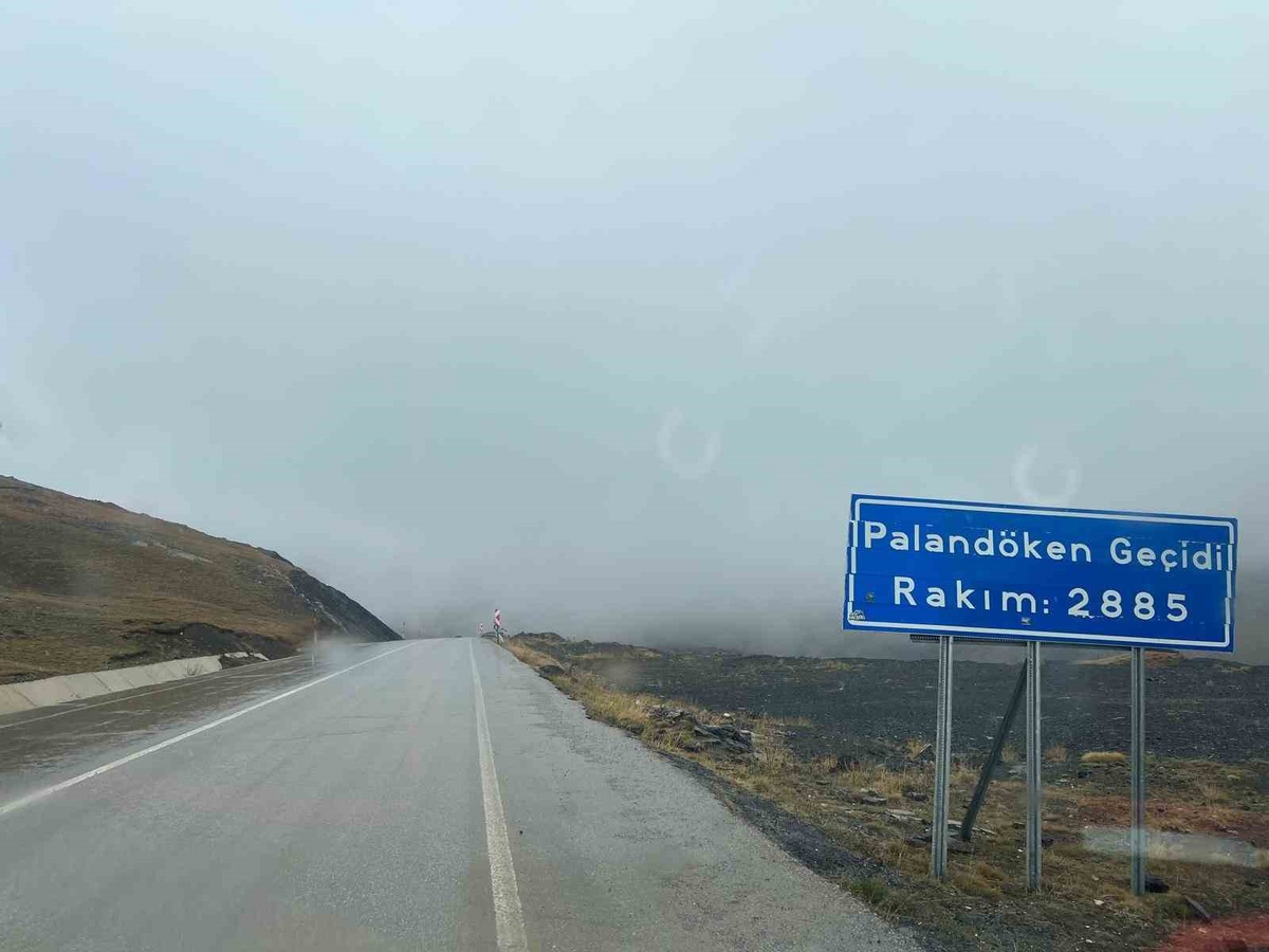 Erzurum'da kar ve yoğun sis ulaşımı felç etti, görüş mesafesi 8-10 metreye düştü