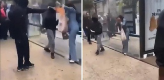 Liselilerin eyleminde sokakların tahrip edilmesine tepki gösteren kadına alevli saldırı