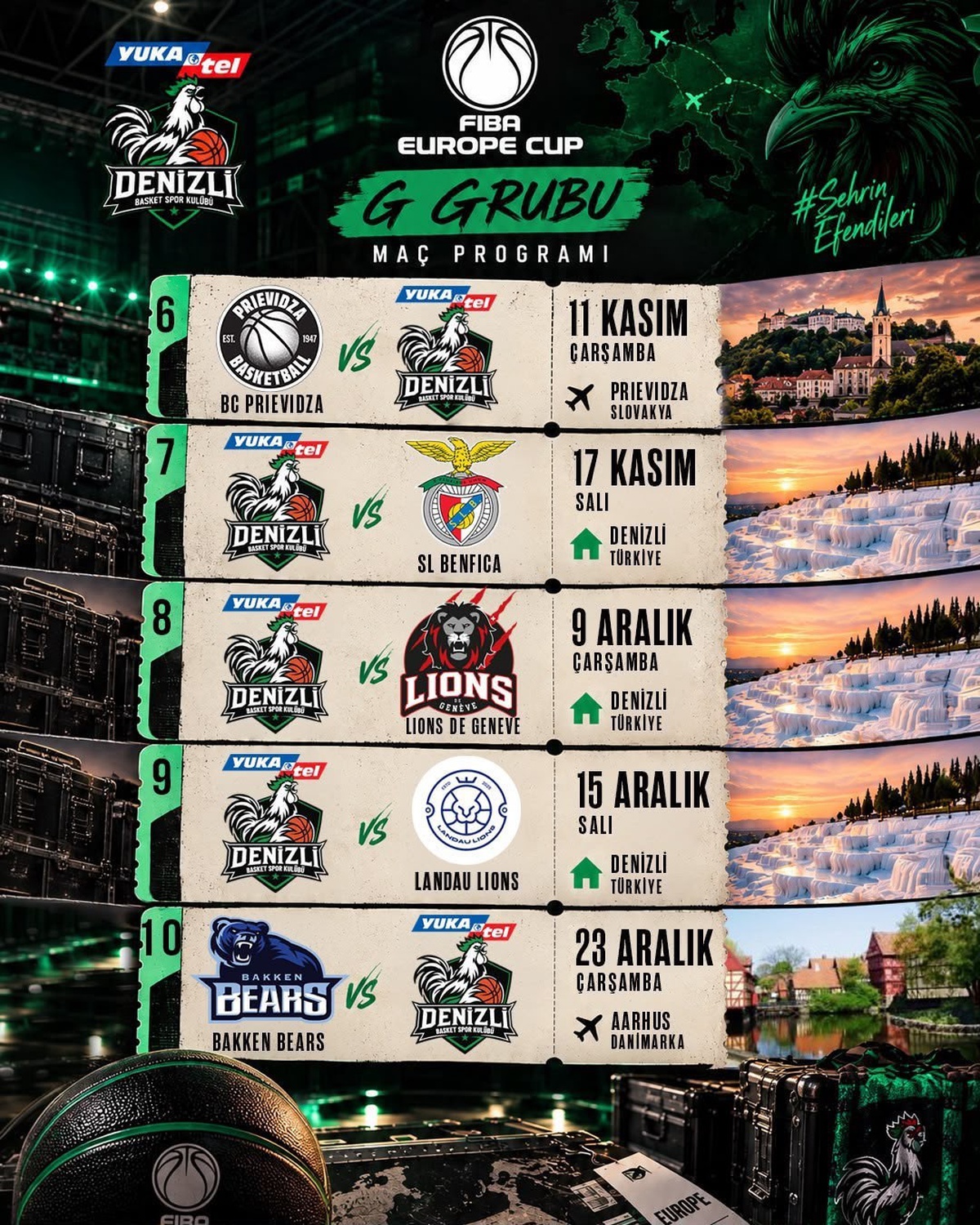 Y. Denizli Basket, FIBA Europe Cup G Grubu'nda 6 Ekim'de BC Prievidza'yı konuk edecek