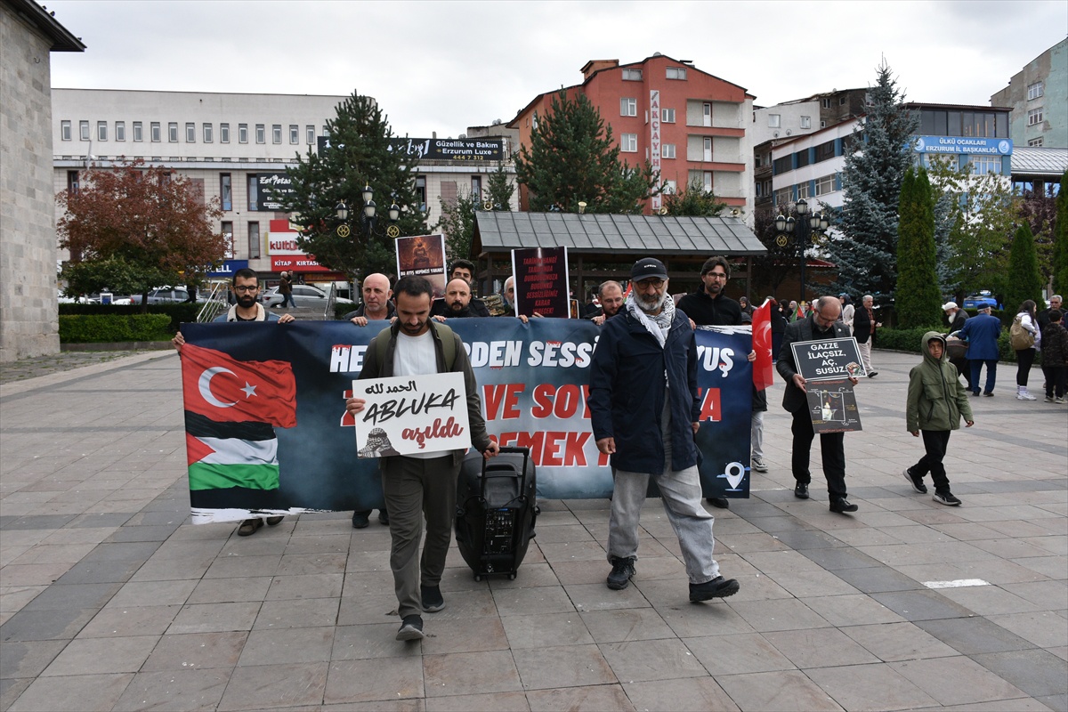 Erzurum'da sağlık çalışanları 151 haftadır Gazze için yürüyor