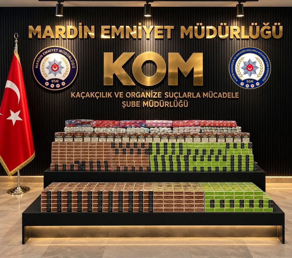 Mardin Kızıltepe'de sigara kaçakçılığı operasyonunda 1970 paket ele geçirildi