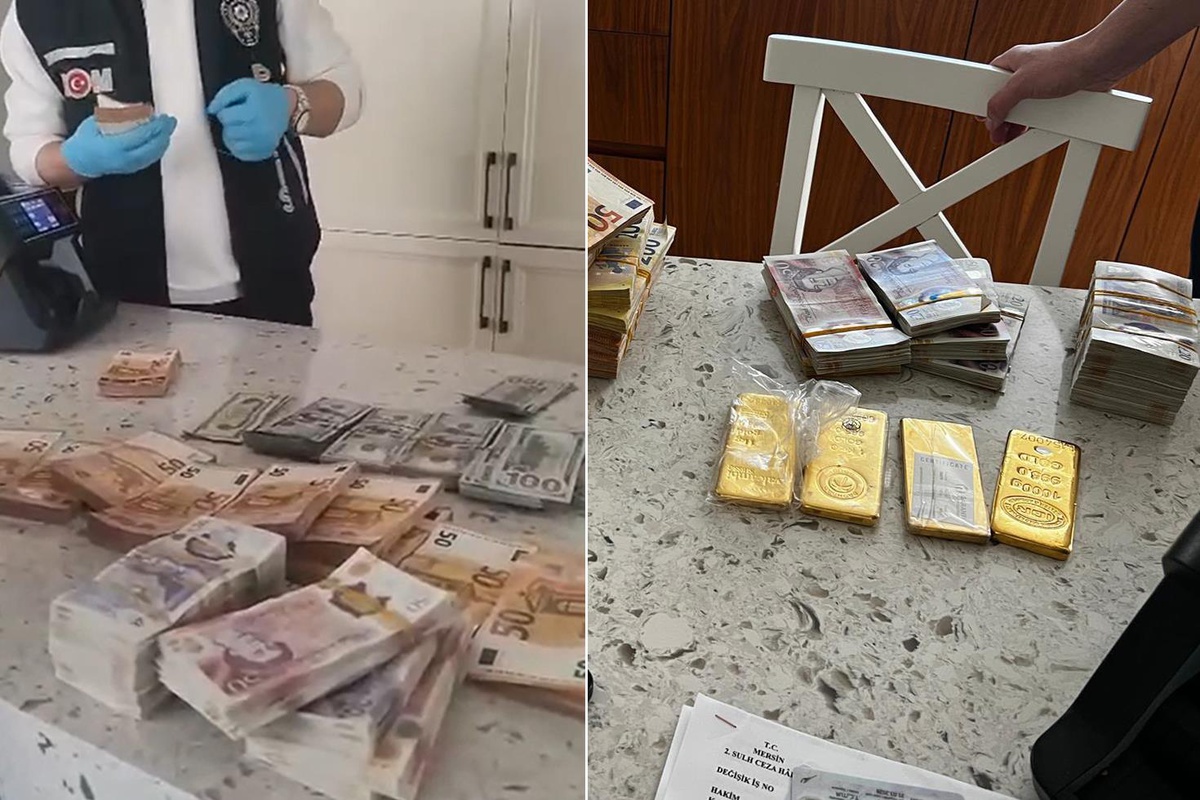 Mersin soruşturmasında yeni görüntüler! Evden servet çıktı, polis makine getirip saydı