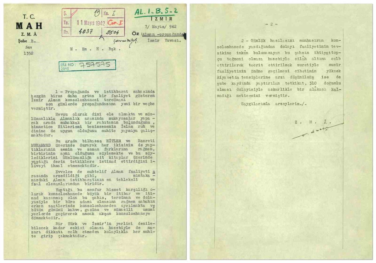MİT ve MAH arşivindeki tarihi belgelerde istihbarat operasyonları ortaya çıktı