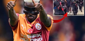 Osimhen doğduğu mahalleye koruma ordusuyla gitti