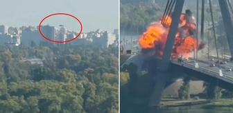 Rusya, Kiev'deki Kuzey Köprüsü'nü vurdu! O anlar saniye saniye kamerada