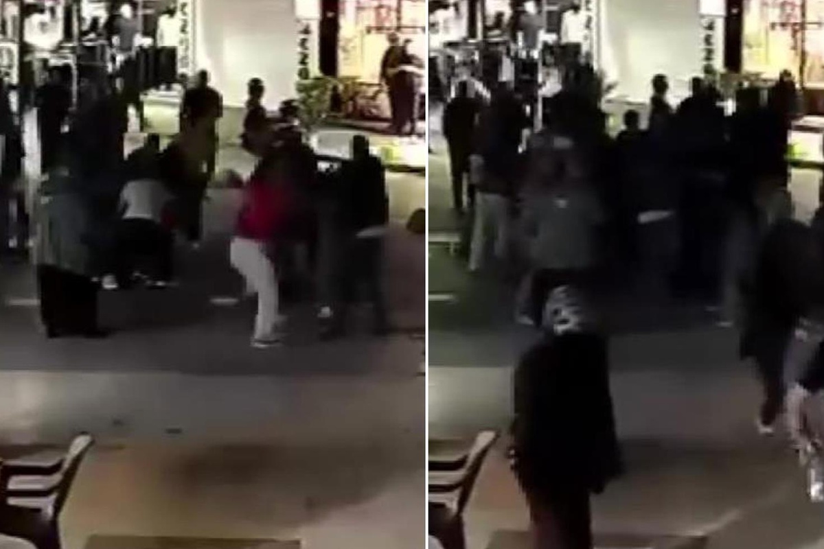 Anne ve kızını cadde ortasında acımasızca darbettiler