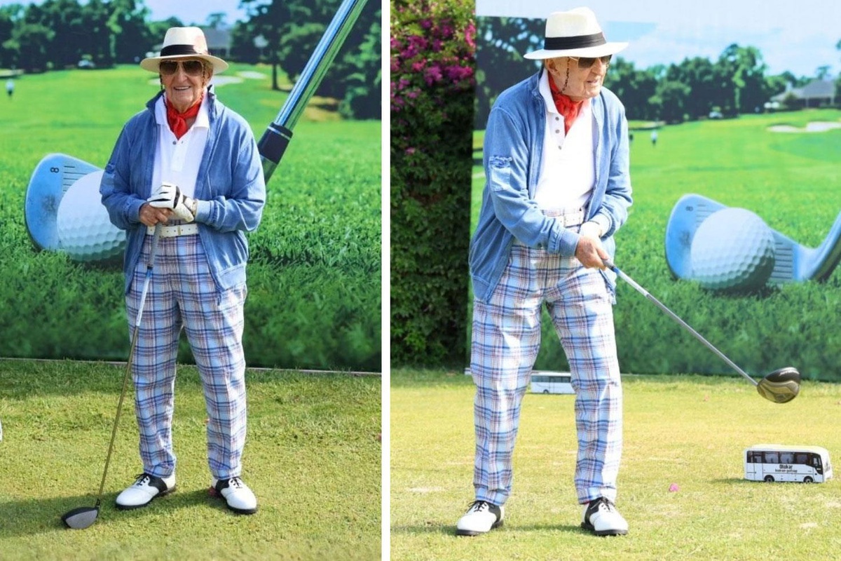 96 yaşındaki Rahmi Koç'un golf kombini dikkat çekti