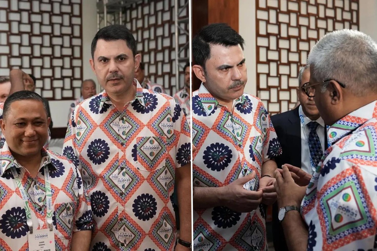 Bakan Murat Kurum Fiji'de geleneksel gömleğiyle dikkat çekti