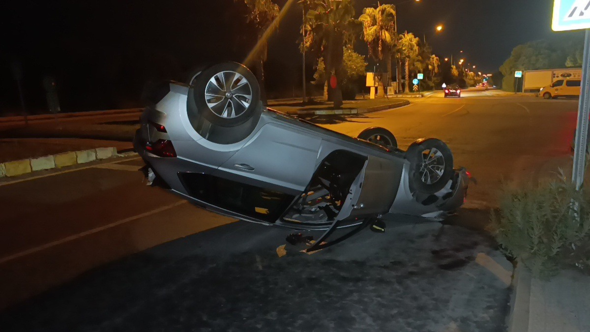 Side'de takla atan otomobilin sürücüsü 262 promille yakalandı, 50 bin TL ceza aldı