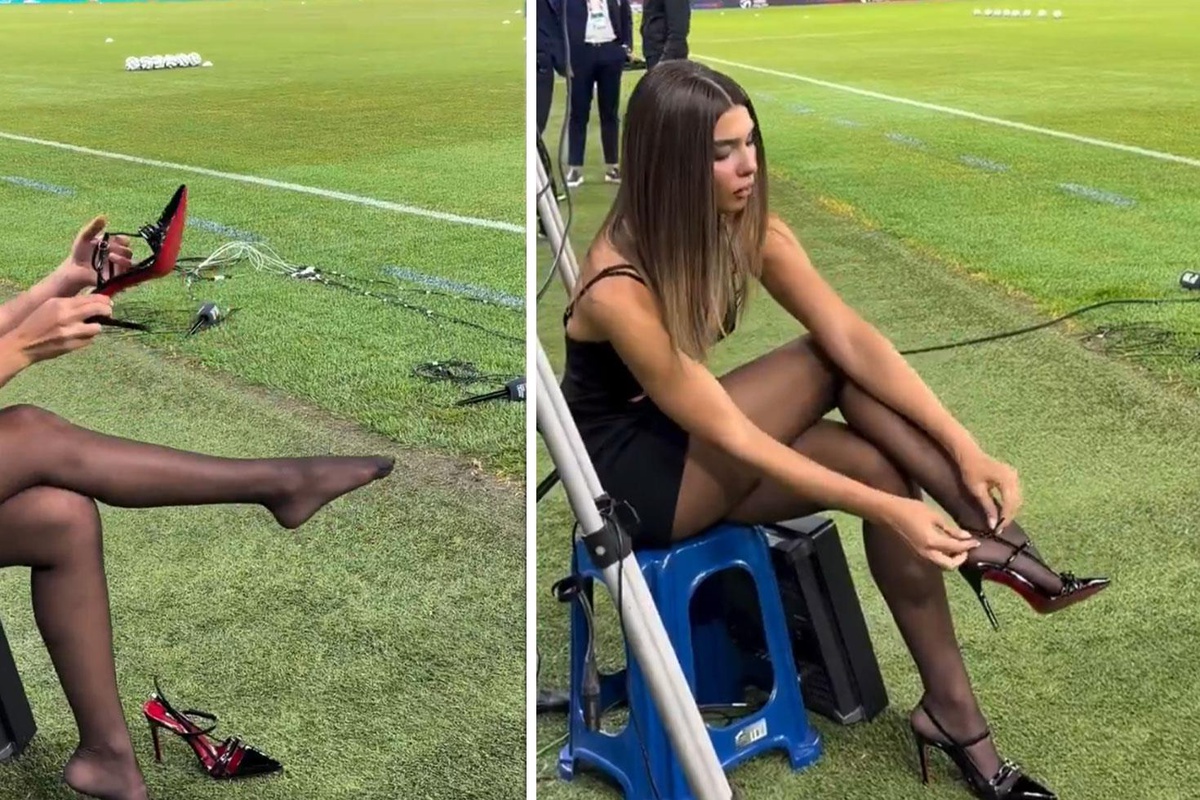 Arnavut spikerin maç öncesi hazırlığı olay oldu! Bu kadarı da fazla