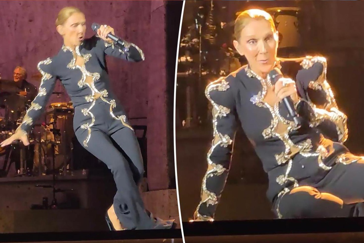 Céline Dion sahnede düştü, hiçbir şey olmamış gibi konsere devam etti