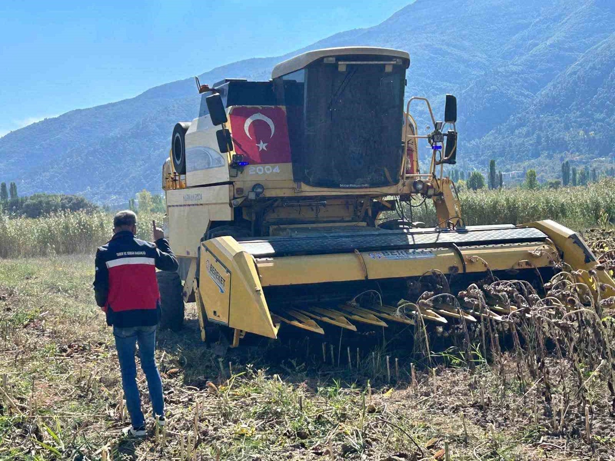 Simav'da TAKE ile yüzde 75 hibeli ayçiçeği alanlarında hasat incelemesi yapıldı